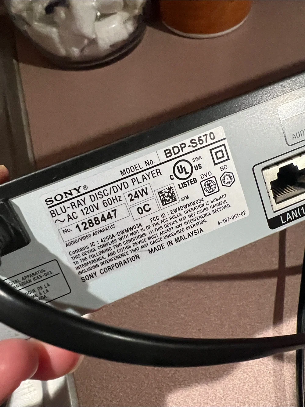 Sony Black Blu-ray Disc Player with HDMI Output 3D BDP-S570